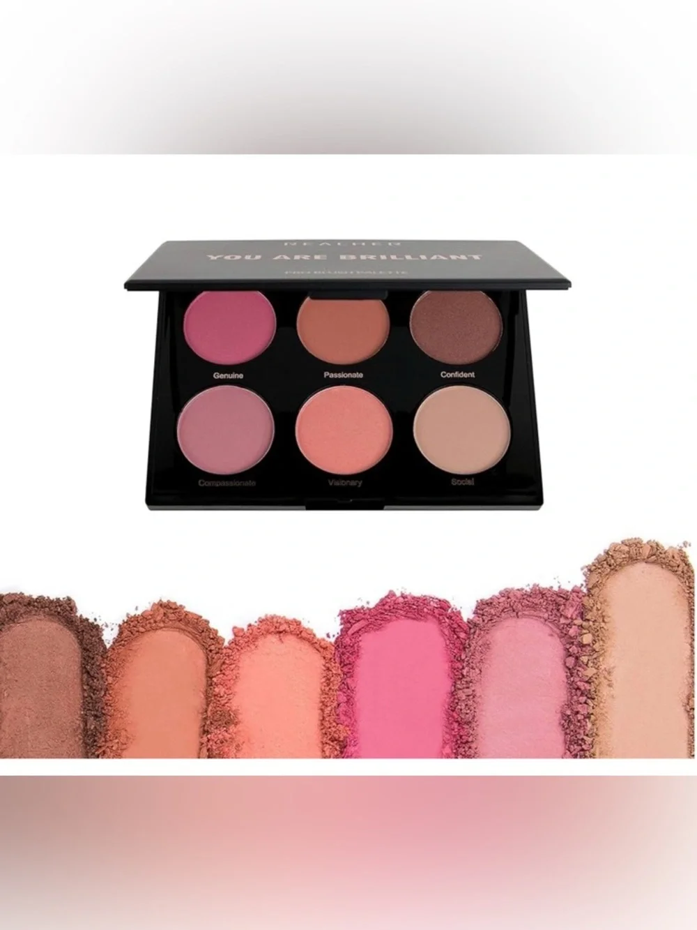 REALHER You Are Brilliant PRO Blush Palette - Multi-Pink & Peach Shades NIB